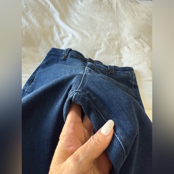 MOTHER | SZ 27 | Zipped Greaser Loop High Waist Crop Wide Leg Jeans Medium Wash - Picture 8 of 12